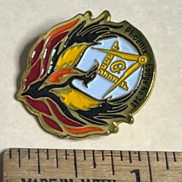 VTG Phoenix Lodge No.346 Sarasota, FL Enamel Lapel Hat Pin 1" - Picture 8 of 8